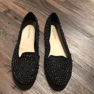 Black Studded FLATS size 8